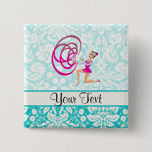 Rythmic Gymnastics Ribbon Vierkante Button 5,1 Cm