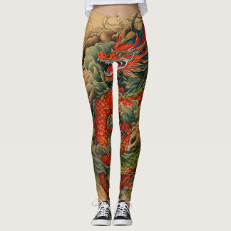 Ryu no Yume: Majestueus Japans Dragon Back Tattoo Leggings