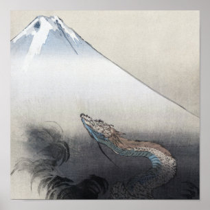 Ryu Shoten Mt. Fuji & Dragon van Ogata Gekko Poster