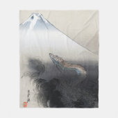 Ryu Shoten: Opstijgende draak boven Fuji, Japan Fleece Deken (Voorkant)