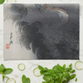 Ryu Shoten: Opstijgende draak boven Fuji, Japan Theedoek (Gevouwen)