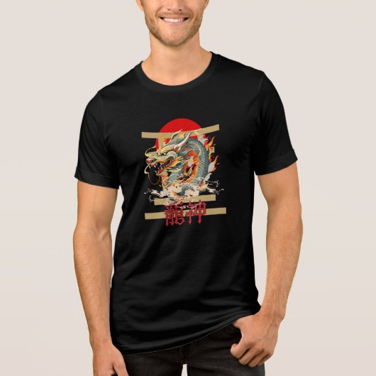 Ryujin - Japanese Dragon Spirit Tri-Blend Shirt (Voorkant)