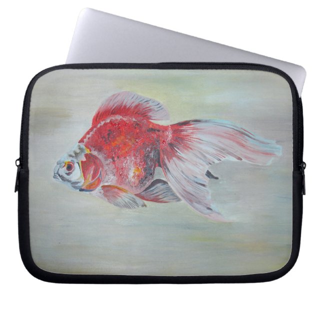 Ryukin Goldfish Acrylverf Laptop Sleeve (Voorkant)