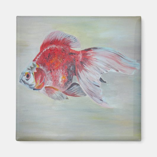 Ryukin Goldfish Acrylverf Magneet (Voorkant)