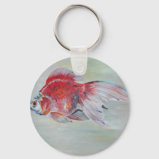 Ryukin Goldfish Acrylverf Sleutelhanger (Voorkant)
