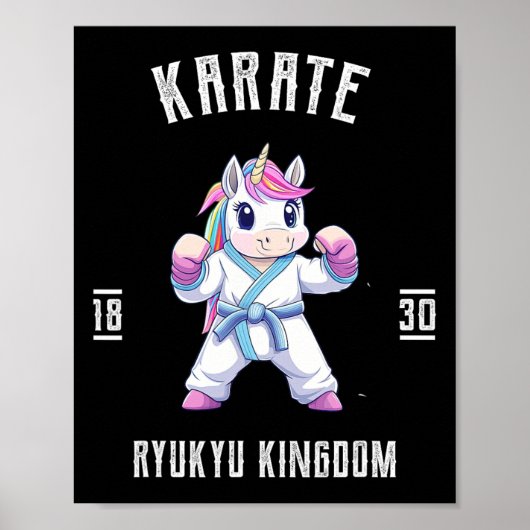 Ryukyu Karate Eenhoorn - Karateka Japan Poster (Voorkant)