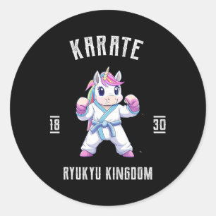 Ryukyu Karate Eenhoorn - Karateka Japan Ronde Sticker