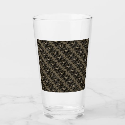 RZ-Glas Cup Roos Als Kaleidoscoop Kunst,GOUDE Glas (Voorkant)