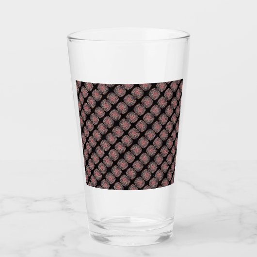 RZ-glas cup roos zoals caleidoscoop art ,zwart, ro Glas (Voorkant)