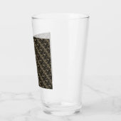 RZ- Glass Cup Roos zoals Kaleidoscope Art, ZWART Glas (Links)