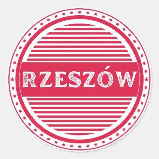 Rzeszow City Pride Emblem – Polish Identity Ronde Sticker (Voorkant)