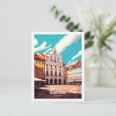 Rzeszow Polen vintage reisplaats illustratie Briefkaart (Staand voorkant)