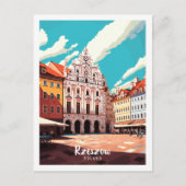 Rzeszow Polen vintage reisplaats illustratie Briefkaart (Voorkant)