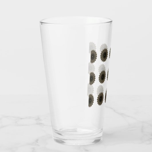 RZglass cup roos zoals caleidoscoop kunst, zwart,  Glas (Rechts)