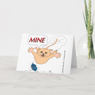 s11 kat die op Chanoeka Dradle opspringen Feestdagen Kaart