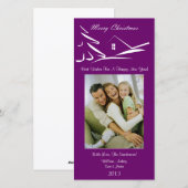 S3 Simple Beauty-Plumb Xmas-fotokaart Feestdagenkaart (Voorkant / Achterkant)