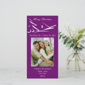 S3 Simple Beauty-Plumb Xmas-fotokaart Feestdagenkaart (Staand voorkant)