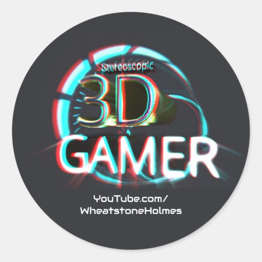 S3D-gamer Ronde Sticker (Voorkant)