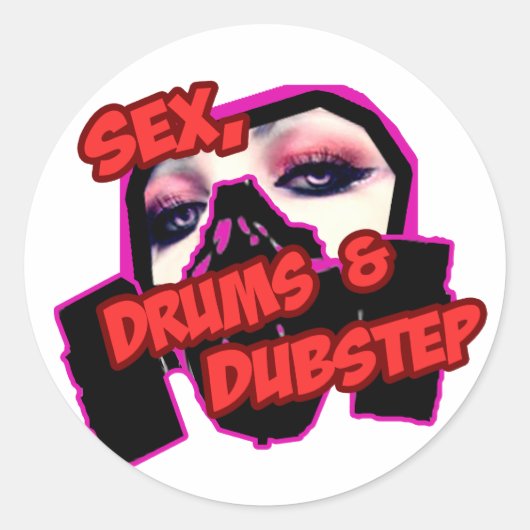 S3X-DRUMS en DUBSTEP Ronde Sticker (Voorkant)