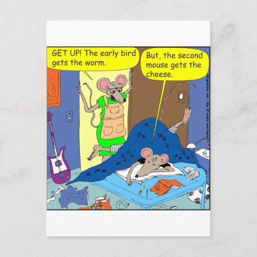 s4 De tweede muis krijgt de cartoon van de kaas Briefkaart (Voorkant)