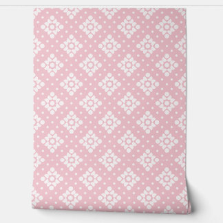 (S) 2502222A Retro Dotty Diamond Pink Background Behang