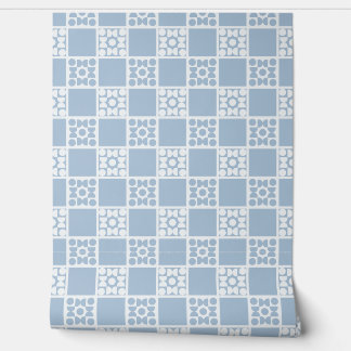 (S) 2502223B Retro Geometric Tiles Blue Behang