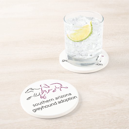 S A Greyhound Adoption Sandstone onderzetter (Zijkant)