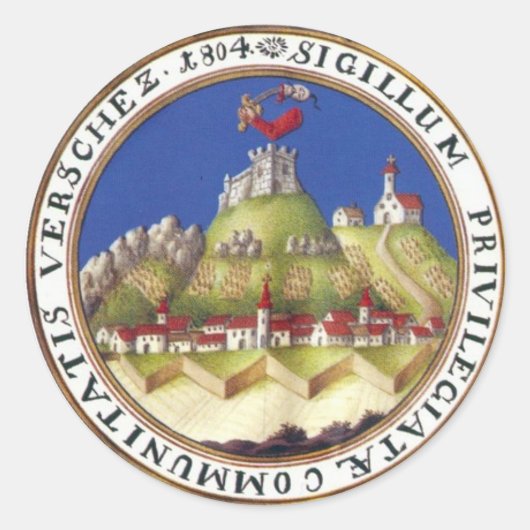 ŝ ac-wapenstilstand ronde sticker (Voorkant)