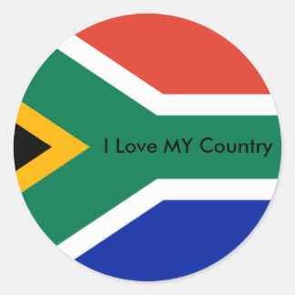 S Afrika Vlag Het museum Zazzle I Love MY Country Ronde Sticker