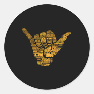 S Alpha Afrikaanse Broederschap Hand Teken Woorden Ronde Sticker
