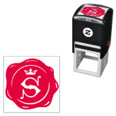 S - Antiek Wax Seal Gotische Kroon Initiaal Letter Zelfinktende Stempel (In situ)