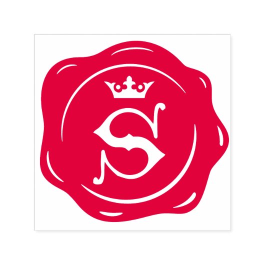 S - Antiek Wax Seal Gotische Kroon Initiaal Letter Zelfinktende Stempel (Design)