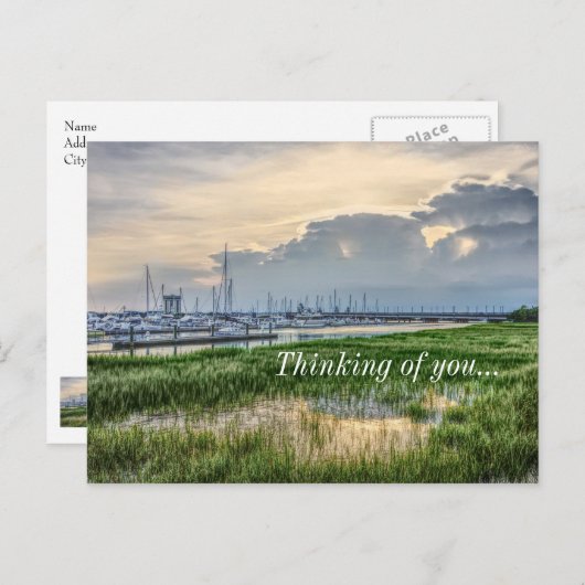 's avonds in Charleston Harbour denken aan jou Briefkaart (Voorkant / Achterkant)