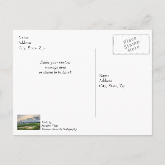 's avonds in Charleston Harbour denken aan jou Briefkaart (Achterkant)