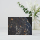 's Avonds licht de stad op de planeet aarde Briefkaart (Staand voorkant)