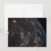 's Avonds licht de stad op de planeet aarde Briefkaart (Voorkant / Achterkant)