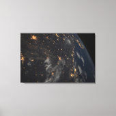 's Avonds licht de stad op de planeet aarde Canvas Afdruk (Voorkant)
