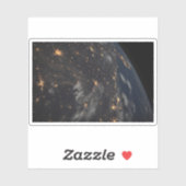 's Avonds licht de stad op de planeet aarde Sticker (Vel)