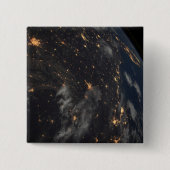's Avonds licht de stad op de planeet aarde Vierkante Button 5,1 Cm (Voorkant)