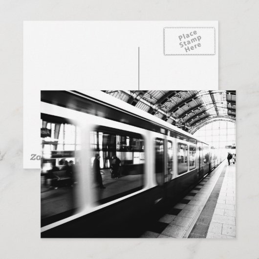 S-Bahn Berlin Schwarz Weiß Fotografie Briefkaart (Voorkant / Achterkant)