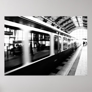 S-Bahn Berlin Schwarz Weiß Fotografie Poster