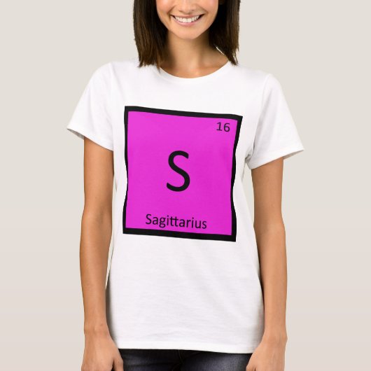 S - Boogschutter Sterrenbeeld Chemie Symbool T-shirt (Voorkant)