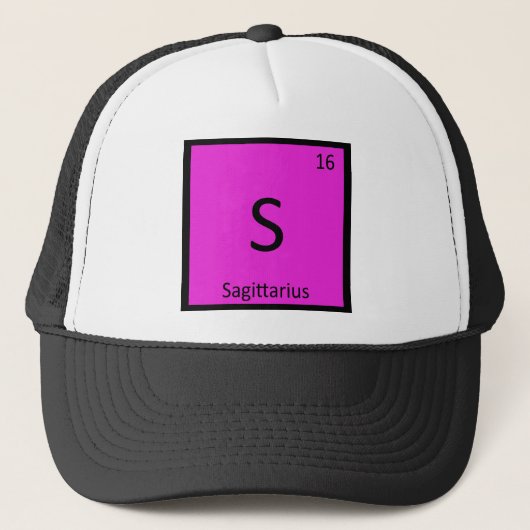 S - Boogschutter Sterrenbeeld Chemie Symbool Trucker Pet (Voorkant)