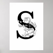S botanisch monogram. Letter-initiaal met pinda's Poster (Voorkant)