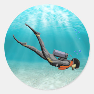 S.C.U.B.A. Diver Ronde Sticker