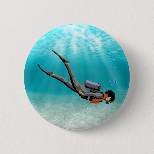 S.C.U.B.A. Duiker Ronde Button 5,7 Cm (Voorkant)