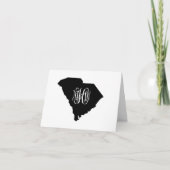 S Carolina Black White Vine Monogram DIY BG Bedankkaart (Voorkant)