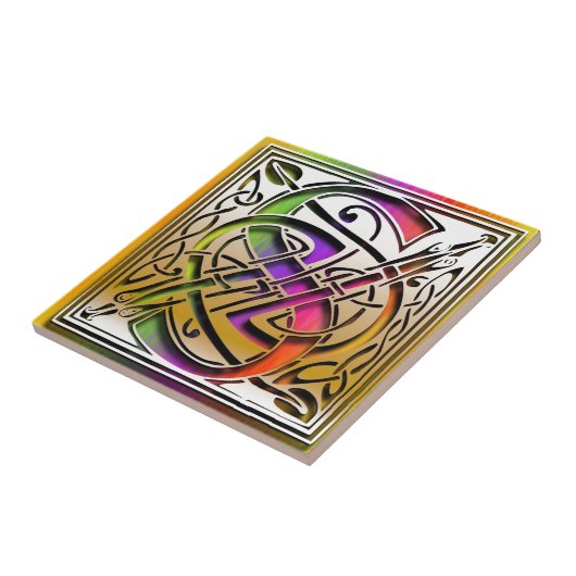 S Celtic Rainbow Aangepaste monogram tegel Tegeltje (Zijkant)