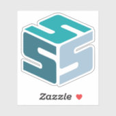 S-Cubed Blauwe Logo Sticker (3" x 3") (Vel)