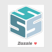 S-Cubed Blauwe Logo Sticker (3" x 3")